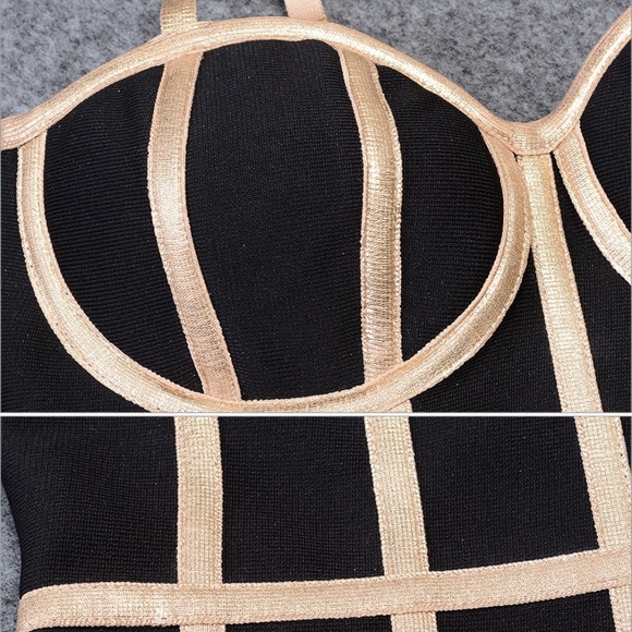 🎥 Bandage Contrast Trim Slim Dress in Turquoise - Picture 10 of 15